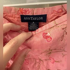 Pink embroidered skirt